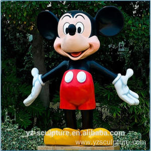 Fiberglass Life Size Mickey Mouse Sculpture for Garden